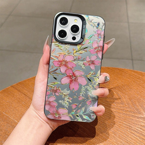 Funda de teléfono móvil de TPU para PC con llave de plata galvanizada con estampado de flores rosas grandes para <span class=keywords><strong>Iphone</strong></span> X Xr Xs Max 11 12 <span class=keywords><strong>13</strong></span> 14 15 16 17 Air - Product Image 4
