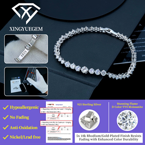 Pulsera de Graduación Personalizada de Plata de Ley 925 con Moissanita VVS, Joyería Hip Hop Unisex Color D Real, Pasa Prueba de Diamante - Product Image 4