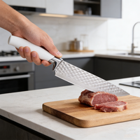 Ensemble de couteaux de cuisine de chef en acier inoxydable de haute qualité avec manche en plastique
