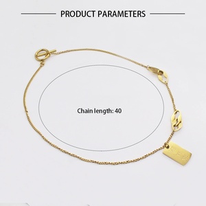 Collana con Ciondolo in Acciaio Inossidabile per Uomo e Donna, Catena con Charm Quadrato Dorato, Gioiello Motivazionale 'Self-Love' - Product Image 2
