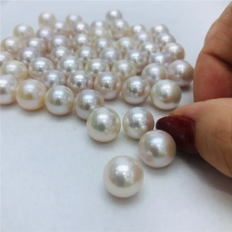 Pérolas redondas naturais Zhuji de 7 mm 8 mm contas de pérolas de água doce cultivadas para fazer joias