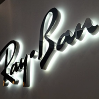Enseigne pour extérieur intérieur en métal acrylique 3D avec logo rétro-éclairé en lettres de canal personnalisées pour entreprise et magasin