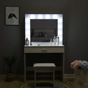 Meuble de chambre à coucher <span class=keywords><strong>japonais</strong></span> en fer, mélamine et verre, coiffeuse antique <span class=keywords><strong>pour</strong></span> filles, petite table de maquillage et chaise - Product Image 3