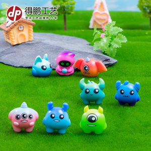 Figuras de Monstruos de Dibujos Animados en Miniatura, Decoraciones de Resina para Escritorio y Coche - Product Image 5