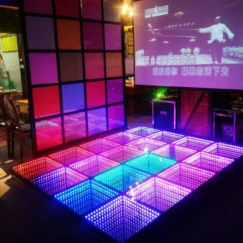 dance floor light IP65 outdoor 3d magnetic floor tiles Portable wedding stage Infinity Mirror Led Dance Floor