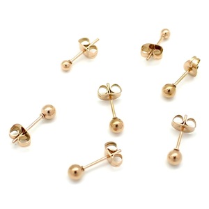 Stainless Steel Ball Stud Earrings Gold Rose Gold Black Unisex Fashion Jewelry 6mm <b>Round</b> Bead Ear <b>Posts</b> With Backing - Product Image 3