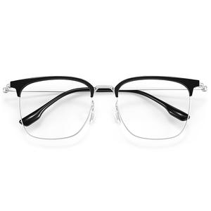 Monture de lunettes rectangulaire en titane pour hommes, 26027, extra large pour grands visages, lunettes de myopie ultra légères - Product Image 1