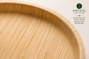 Plato Desechable Redondo de Hoja de Palma Areca de 12 Pulgadas |   Plato de Catering Resistente, Compostable y Ecológico - Product Image 6