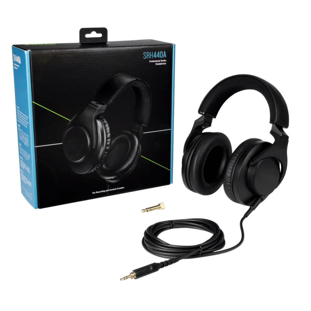 Professional Noise Cancelling Headphones SRH440A Wired Studio Headphones for Recording, Podcasting, DJ,40 Ohm