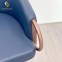 Chaise haute en stock en Europe Tabourets de bar en cuir bleu velours pour cuisine moderne et restaurant en bois Chaise haute pour la cuisine