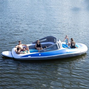 Nouvelle île flottante gonflable géante pour 6 personnes, bateau rapide gonflable, île flottante pour fête <span class=keywords><strong>Bay</strong></span> Breeze, radeau flottant pour rivière - Product Image 2