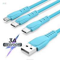 Câble USB Type-C 3-en-1 à charge rapide avec logo LED pour téléphones portables, appareils photo, accessoires électroniques, cadeau, câble de données 3-en-1 avec logo personnalisé