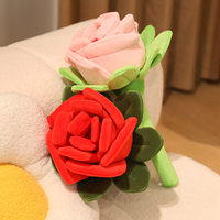 Fleur en peluche, cadeau de la Saint-Valentin, rose rouge et rose simulée, cadeau et jouets anti-ennui, décoration de la maison