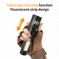 Bolsillo pequeño LED antorcha Clip luz batería seca Zoomable extensible personalizado linterna mano lámpara de luz blanca