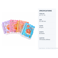 Carnet spirale A7, 80 feuilles, 80 g/m², bords ondulés, 4 motifs mignons de singes, mini format de poche, papeterie étudiante, vente en gros
