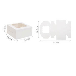 All'ingrosso scatole da forno 6x6x3 pollici scatole di biscotti bianco con finestra per piccoli biscotti tratta dolci cioccolato coperto fragole - Product Image 5