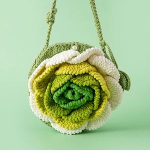 Bolso de hombro cruzado de ganchillo hecho a mano con flor de camelia, bolso de punto para auriculares, monedero de ganchillo, funda para teléfono móvil - Product Image 2