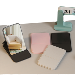 <span class=keywords><strong>Miroir</strong></span> pliable compact de voyage portable moderne en verre <span class=keywords><strong>blanc</strong></span> pour le maquillage à domicile, accepte le logo personnalisé - Product Image 1