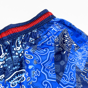 Shorts de basket-ball imprimés personnalisés tendance, style streetwear classique, en maille respirante, séchage rapide, 100% polyester, pour le sport - Product Image 4