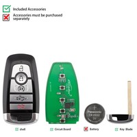 Clé intelligente Lonsdor FO3H-0D pour Ford, style 5 boutons, fréquence 902 MHz 868 MHz, télécommande universelle, compatible avec les puces ID46 ID49 pour K518