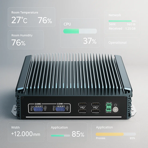 Mini PC industriel sans ventilateur, refroidissement passif intégré, alimentation automatique, support VESA, double LAN, port HD, VGA, six ports COM, GPIO 8 bits - Product Image 1