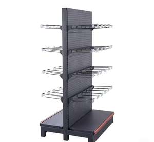Kimham Hot Wheels Double-Sided 5-<b>Shelf</b> Metallic Iron Epoxy Powder Coated Heavy Duty Supermarket Display Rack Quick Installation - Product Image 1