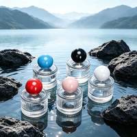 Botol Parfum Kaca Silinder Kosong 40ml Mewah Stok Pabrik, Transparan Berlapis Embun, dengan Segel Roller