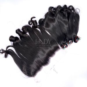 Extensiones de Cabello Natural Ondulado Negro de Alta Calidad con Frontal y Paquetes para Hacer Pelucas - Product Image 3
