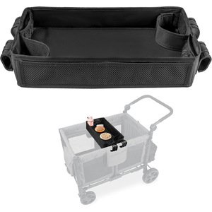 Baby Stroller Tray Organizer With Mesh Pockets For Toddler Travel Cart Accessory Storage Black - Product Image 2