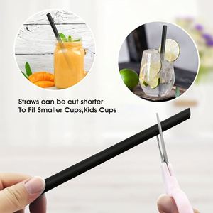 Pailles noires pour boba, pailles à boire en plastique jetables emballées individuellement, 0,4 " x 9 ", idéales pour le bubble tea, les smoothies et les milkshakes - Product Image 3