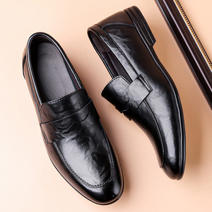 Mocassins en cuir noir pour hommes, respirants, souples, décontractés, formels, pour jeunes de 18 à 40 ans - Product Image 3