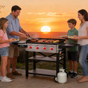 Barbecue portable mobile avec chariot, facile à utiliser, <span class=keywords><strong>plancha</strong></span> moderne pliable pour le <span class=keywords><strong>camping</strong></span> en plein air - Product Image 1