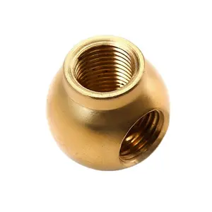 OEM CNC Usinado Brass Ball Coupler Fittings Lâmpada Decoração Peças Conector Para Acessórios De Iluminação