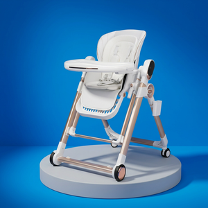 <span class=keywords><strong>Chaise</strong></span> haute pour bébé avec contrôle musical, plateau écologique, portable, réglable en hauteur, haut de gamme et multifonctionnelle, blanche - Product Image 2