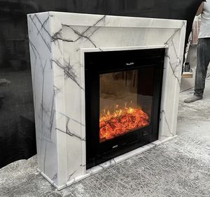 Moda francés estilo moderno interior hermosas <span class=keywords><strong>venas</strong></span> púrpuras blanco piedra Natural mármol Lila mármol chimenea envolvente - Product Image 3