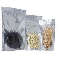 Sachets Doypack Personnalisés Transparents avec Front Argenté, Refermables à Fermeture Zip, pour Emballage Alimentaire, Snacks et Thé, en Mylar