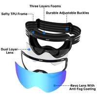 Lunettes de ski anti-froid et anti-neige à grand champ de vision avec lentille sphérique, vente directe d'usine, personnalisables