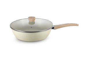 Sartén Antiadherente de Acero al Carbono con Color/Logotipo/Tamaño Personalizado, Apta para Inducción, con Tapa de Vidrio, Utensilios de Cocina Duraderos, 30 cm - Product Image 2