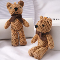Porte-clés en peluche ours mignon en gros, pendentif de sac doux, logo personnalisé, jouet pour enfants, décoration, cadeau, porte-clés en peluche ours