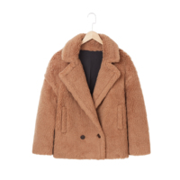 Manteau court en laine d'alpaga pour femme, double boutonnage, chic et confortable pour l'hiver, idéal pour un usage quotidien, vêtement d'extérieur de qualité supérieure