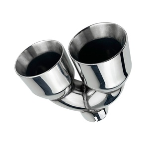 Punta <span class=keywords><strong>de</strong></span> <span class=keywords><strong>escape</strong></span> universal SS304 <span class=keywords><strong>de</strong></span> doble salida para BMW, Mercedes-Benz, VW Golf - Product Image 2