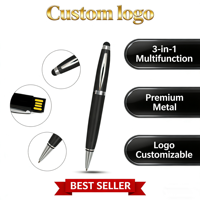 Clé USB promotionnelle en forme de stylo avec pointe tactile, logo personnalisé, clé USB en forme de stylo avec écriture fluide au toucher