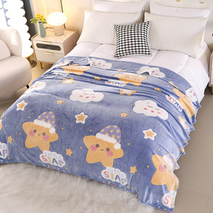 Chăn dệt mùa đông dày dặn phong cách dễ thương dành cho sinh viên ký túc xá đơn, chất liệu nhung san hô, lót lông cừu mềm mại như sữa, dùng cho nhà ở - Product Image 2