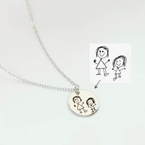 Collana di nuova moda vera e propria collana per scrivere a mano collana disco regalo personalizzato per la mamma - Product Image 1