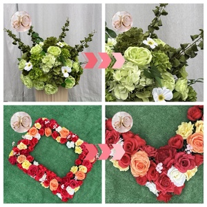Décoration murale en fleurs de <span class=keywords><strong>rose</strong></span> en soie réaliste faite à la main, <span class=keywords><strong>bleu</strong></span> et <span class=keywords><strong>rose</strong></span>, un incontournable pour un mariage luxueux - Product Image 2