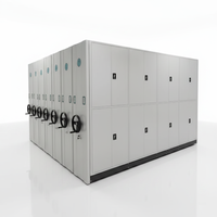 Système d'archivage intelligent électrique mobile compactable pour documents, avec télécommande, en acier moderne pour optimisation de l'espace