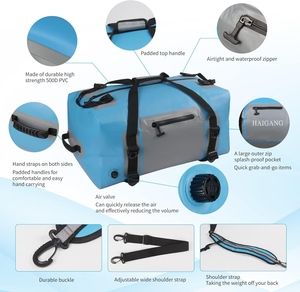 Bolsa de equipaje impermeable de alta resistencia <span class=keywords><strong>para</strong></span> exteriores motocicleta canotaje seco Rafting Camping kayak viaje playa senderismo duradero elegante - Product Image 2