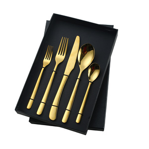 Luar Faca De Aço Inoxidável Garfo Colher 4 Peças Conjuntos De Louça De Casamento Conjunto De Talheres De Ouro Bife Faca Garfo Prateado <span class=keywords><strong>Ware</strong></span> - Product Image 6