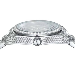 Fournisseur de montres personnalisées avec logo OEM, mouvement Miyota Quartz, serties de diamants, acier inoxydable, 40 mm, zirconium cubique 3A - Product Image 3