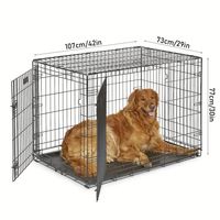 Cage pliable pour grand chien sans fond, cage pour animaux de compagnie robuste à double porte pour chiens et chats, transporteur portable avec portes supérieures et latérales